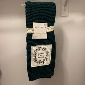 Rae Dunn Peace On Earth Knit Chenille Throw